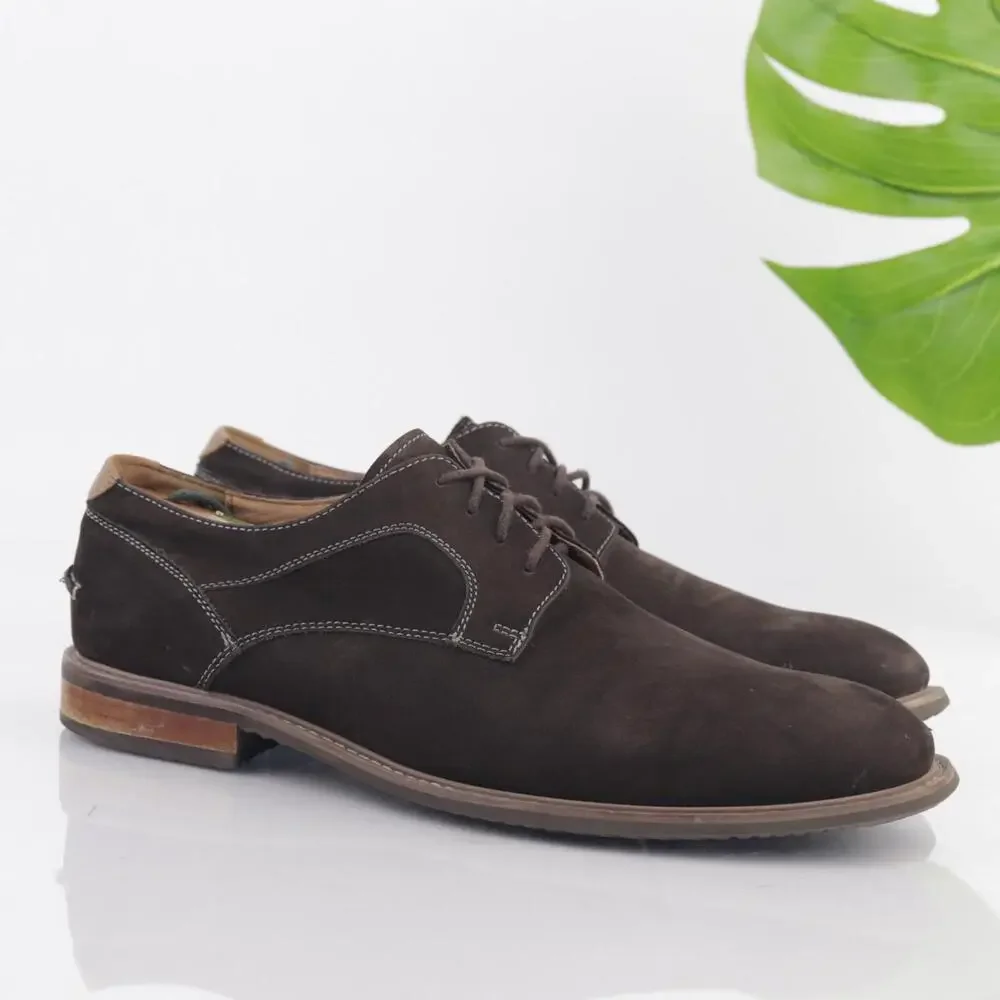 Florsheim Mens Doon Oxfords Size‎ 9.5 M Brown Suede Plain Toe Dress Shoe Comfort